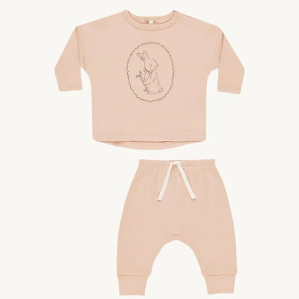 NWT - Quincy Mae Vintage Bunny ORGANIC Melon Set​​​